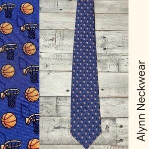 Alynn Neckwear Silk‎ Tie - Basketballs & Hoops